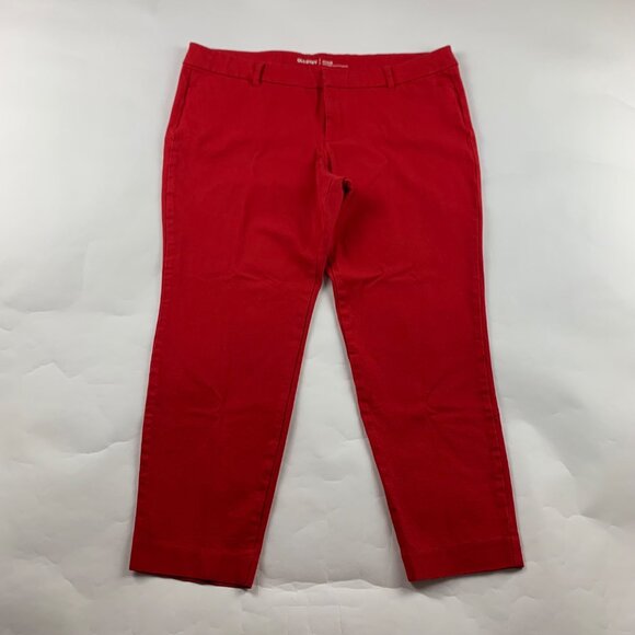 Old Navy Robbie Red Stretch Canvas Skinny Pixie Ankle Pant 16R - Picture 1 of 6